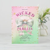 Bow Wicked Birthday Party Einladung (Stehend Vorderseite)