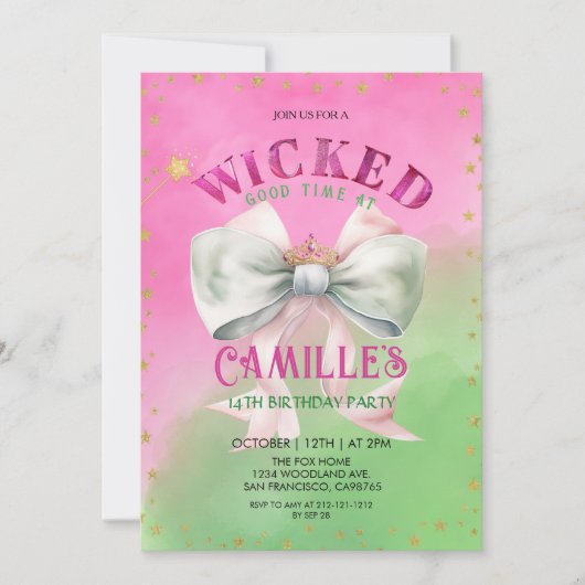 Bow Wicked Birthday Party Invitation Einladung (Vorderseite)