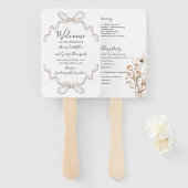 Bow Wild Bloom Hochzeitsprogramm Fan Fächer (Vorne und Hinten)