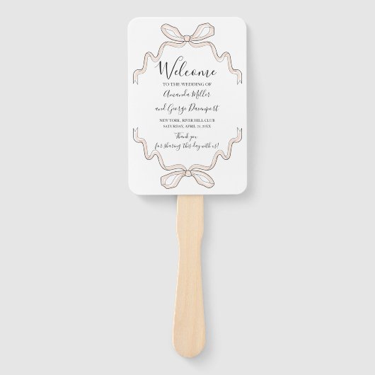 Bow Wild Bloom Hochzeitsprogramm Fan Fächer (Vorderseite)