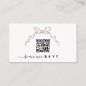 Bow-Wildblumen Hochzeiten Website einfügen QR-CODE Begleitkarte (Vorderseite)