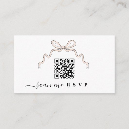 Bow-Wildblumen Hochzeiten Website einfügen QR-CODE Begleitkarte (Vorderseite)