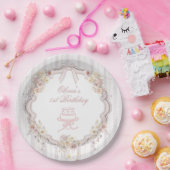 Bow Wildflower Erstes Geburtstags-Papierplatten Pappteller (Party)
