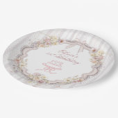 Bow Wildflower First Birthday Paper Plates Pappteller (Schrägansicht)