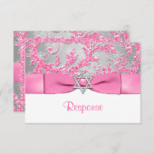 BOW - Winter Wonderland Bat Mitzvah UAWG 2 RSVP Karte (Vorne/Hinten)