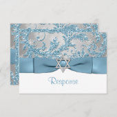 BOW - Winter Wonderland Bat Mitzvah UAWG RSVP Karte (Vorne/Hinten)