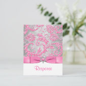 BOW - Winter Wonderland Bat Mitzvah UAWG RSVP Karte (Stehend Vorderseite)