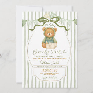 Bow Wir können Bearly Wartezeit tragen Babydusche  Einladung