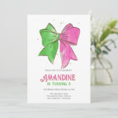 Bow Witches Girl Birthday Magical Party  Einladung (Stehend Vorderseite)