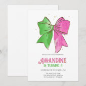 Bow Witches Girl Birthday Magical Party  Einladung (Vorne/Hinten)