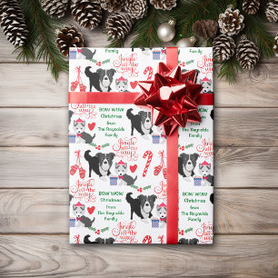 Bow Wow Border Collie Weihnachten Geschenkpapier