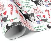 Bow Wow Border Collie Weihnachten Geschenkpapier (Rolleneckpunkt)