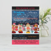 Bow Wow Jährliches Weihnachtsfest-Party Einladung (Stehend Vorderseite)
