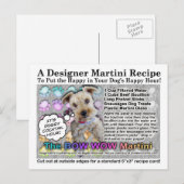 Bow Wow Martini für Hunde Rezept Postkarte (Vorne/Hinten)