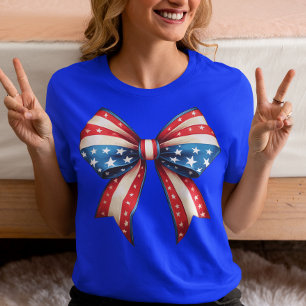 Bow zum 4. Juli Sommerflagge USA  T-Shirt
