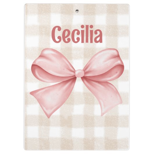 "Bowdacious gingham" mit Aquarellbogen-Klassiker Klemmbrett (Rückseite)