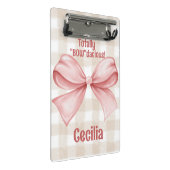 "Bowdacious gingham" mit Aquarellbogen-Klassiker Mini Klemmbrett (Schrägansicht)