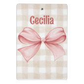 "Bowdacious gingham" mit Aquarellbogen-Klassiker Mini Klemmbrett (Rückseite)