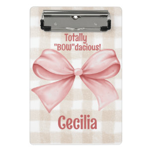 "Bowdacious gingham" mit Aquarellbogen-Klassiker Mini Klemmbrett
