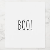 Boweiße Typografie lustig niedliches Halloween Weinetikett (Einzelnes Label)