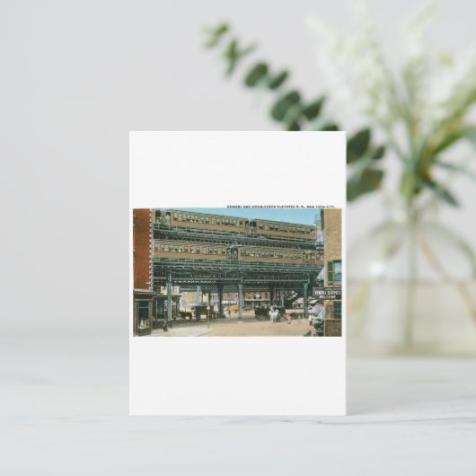 Bowery and Doubledeck Elevated R.R., NYC Postkarte (Stehend Vorderseite)