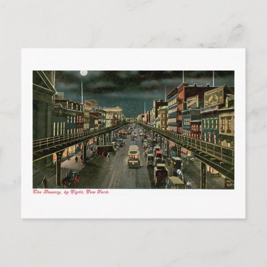 Bowery, New York Postkarte (Vorderseite)