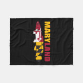 Bowfin Fisch - Maryland State Flag Fishing Fleecedecke (Vorderseite (Horizontal))
