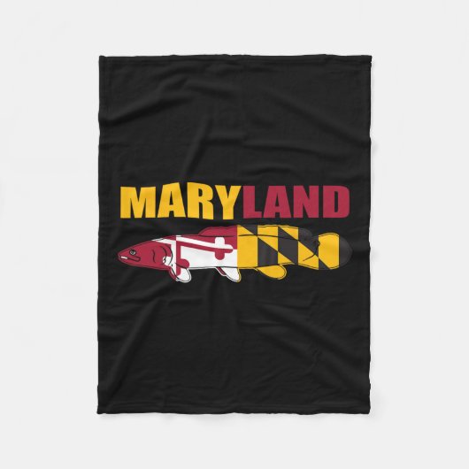 Bowfin Fisch - Maryland State Flag Fishing Fleecedecke (Vorderseite)