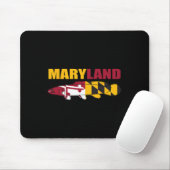 Bowfin Fisch - Maryland State Flag Fishing Mousepad (Mit Mouse)