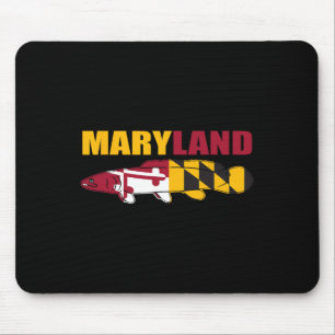 Bowfin Fisch - Maryland State Flag Fishing Mousepad