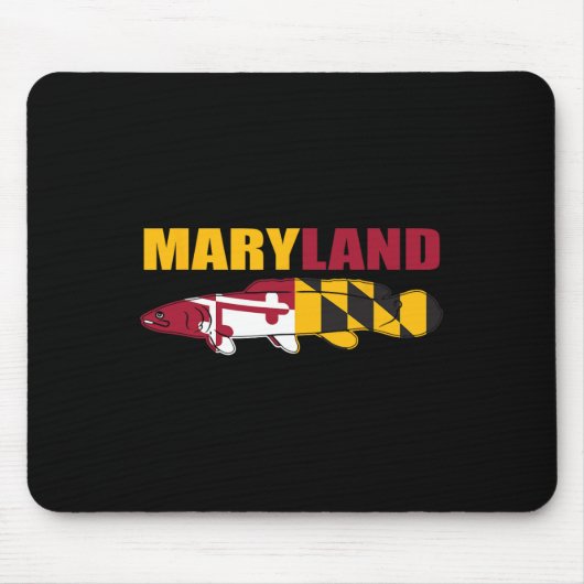 Bowfin Fisch - Maryland State Flag Fishing Mousepad (Vorne)