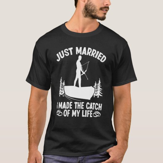 Bowfisher Just Married Catch of Life Bowfishing Bo T-Shirt (Vorderseite)