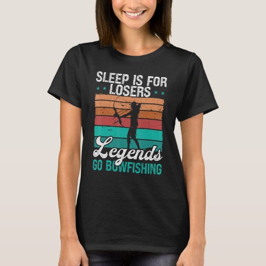 Bowfisher Sleep is for Losers Airboat Fisherman Bo T-Shirt (Vorderseite)