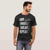 Bowfishing Airboat Aim Shoot Swear Repeat Bowfishe T-Shirt (Vorne ganz)