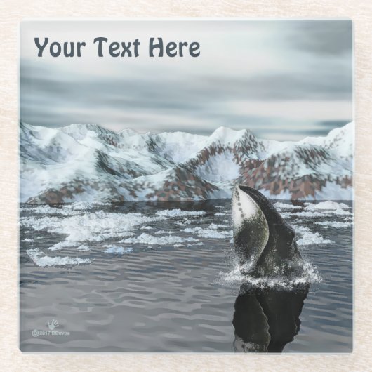 Bowhead Whale Glasuntersetzer (Vorderseite)