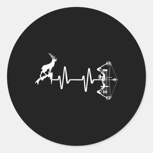 Bowhunter Deer Hebeat Bow Jagd Runder Aufkleber (Vorderseite)