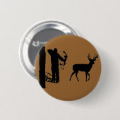 Bowhunter in den Treestand Schießen-Rotwild Button (Vorne & Hinten)