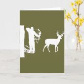 Bowhunter in Treestand Shooting Deire Karte (Gelbe Blume)