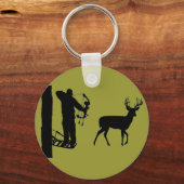 Bowhunter in Treestand Shooting Deire Schlüsselanhänger (Vorderseite)