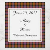 Bowie Scottish Wedding Wine Label Weinetikett (Einzelnes Label)