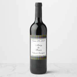 Bowie Scottish Wedding Wine Label Weinetikett