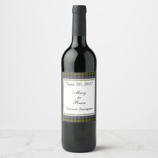 Bowie Scottish Wedding Wine Label Weinetikett (Vorderseite)