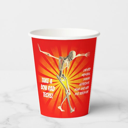 Bowing Skeleton Krass Tech Wertschätzung Pappbecher (Rückseite)