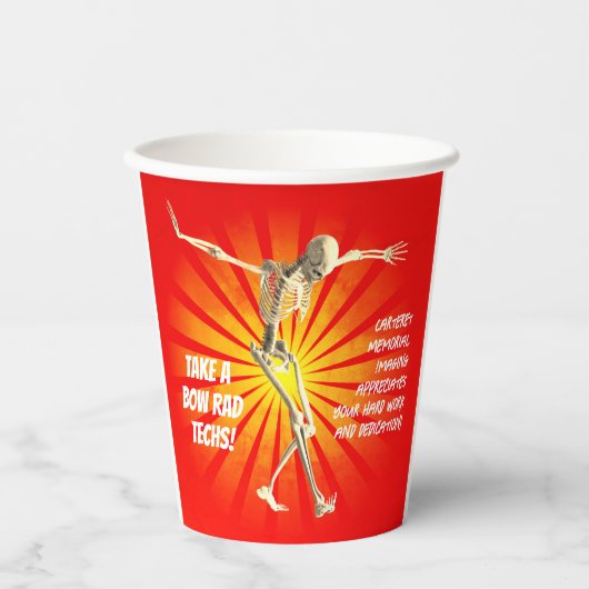 Bowing Skeleton Krass Tech Wertschätzung Pappbecher (Vorderseite)