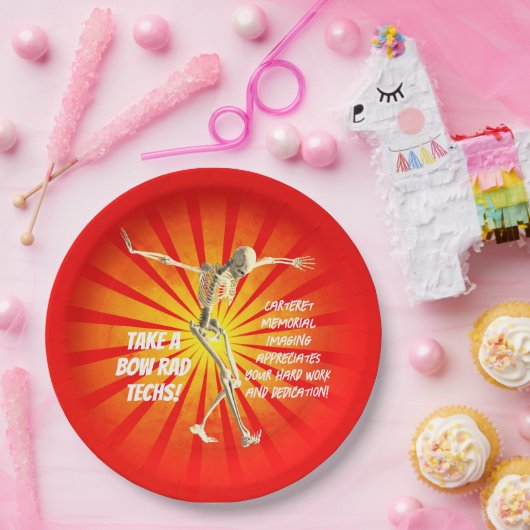 Bowing Skeleton Krass Tech Wertschätzung Pappteller (Party)