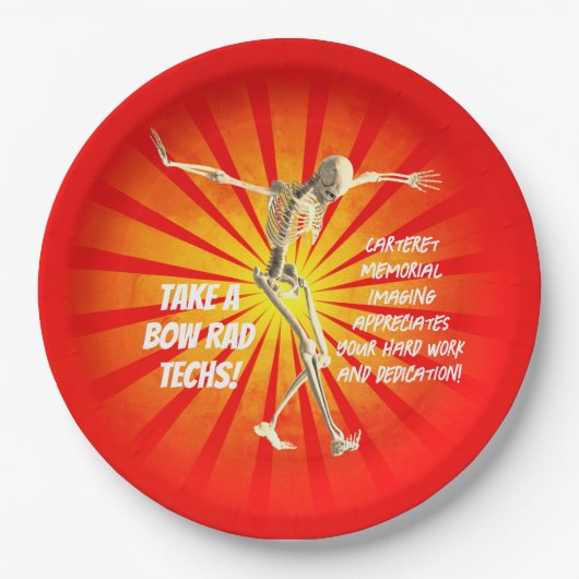 Bowing Skeleton Krass Tech Wertschätzung Pappteller (Vorderseite)