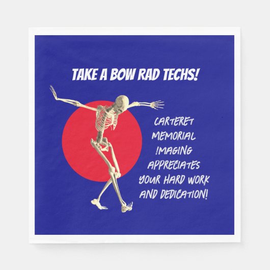 Bowing Skeleton Krass Tech Wertschätzung Serviette (Vorderseite)