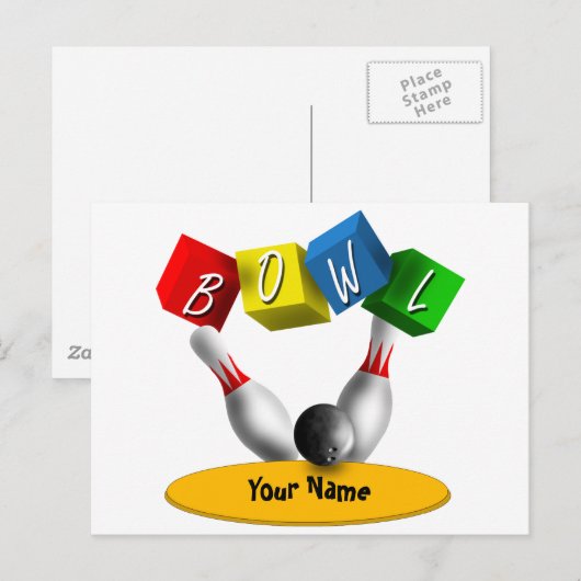 Bowl a Rama Bowling Postkarte (Vorne/Hinten)