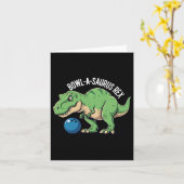 Bowl-a-saurus Rex Funny Dinosaur Bowling Spaß Pun Karte (Gelbe Blume)