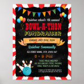 Bowl-a-thon Fundraiser Flyer Plakatvorlage Poster (Vorne)